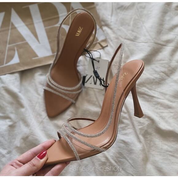 ZARA Rhinestone Pointed Toe Heels NWT | Blogger Fave | Size 8 - Picture 8 of 16